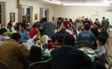 a typical hispanic dinner after worship
